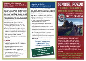   Seniori dávajte si pozor ! 1